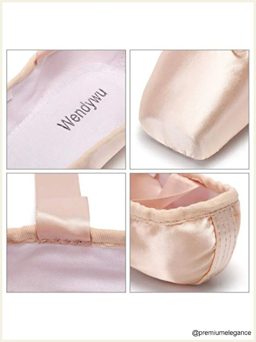 Ballet Pointe Slippers with Ribbons and Toe Pads